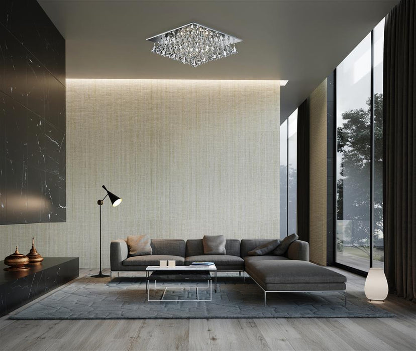 Searchlight  7306-6CC Hanna 6Lt Flush  - Chrome Metal & Clear Crystal