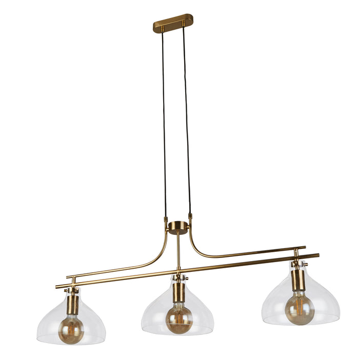 Searchlight  31031-3PB Margarita 3Lt Bar Pendant - Brass Metal & Glass