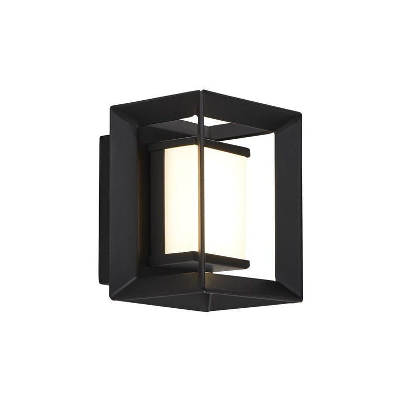 Searchlight  74303-1BK Chaplin Wall Light - Black Metal & Opal Acrylic