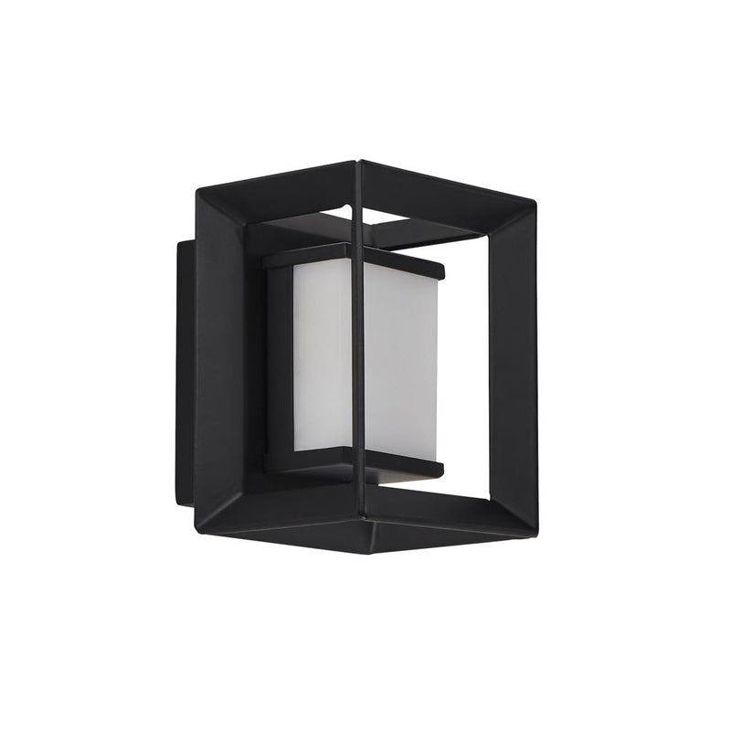 Searchlight  74303-1BK Chaplin Wall Light - Black Metal & Opal Acrylic
