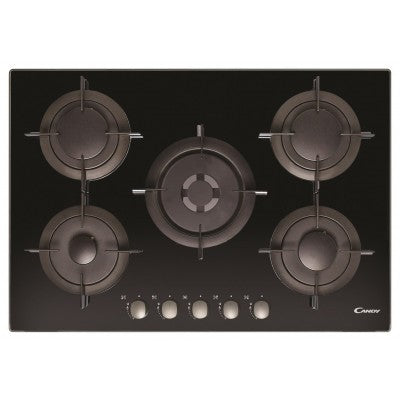 Candy CVG75SWPNX Gas on Glass 5 burner Hob - LPG