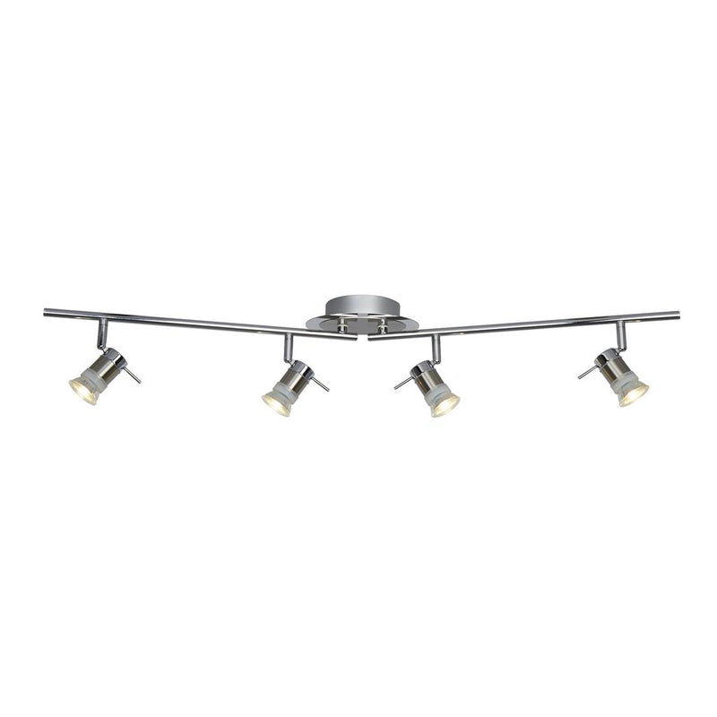 Searchlight  7444CC-LED Aries 4Lt Split Bar Spotlight - Chrome & Satin Silver Metal