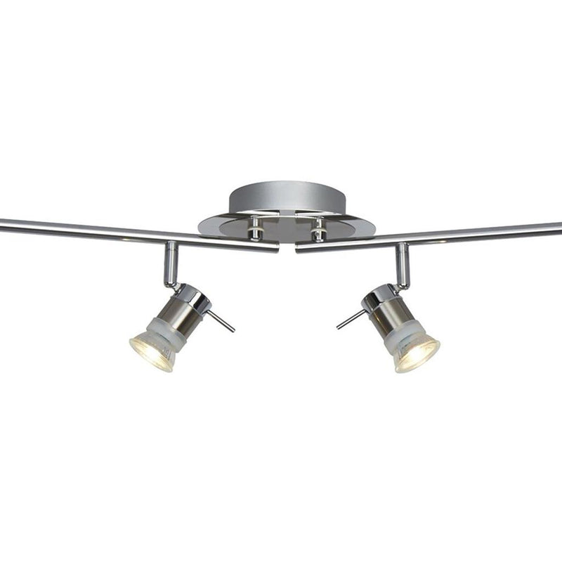 Searchlight  7444CC-LED Aries 4Lt Split Bar Spotlight - Chrome & Satin Silver Metal