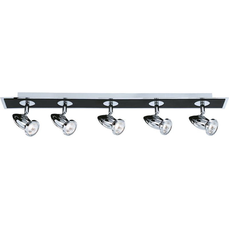 Searchlight  7495 Comet 5Lt Bar Spotlight - Matt Black & Polished Chrome