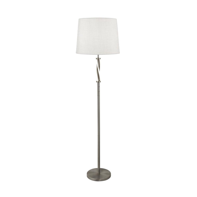 Searchlight  7565SS Vegas Floor Lamp - Satin Silver & White Shade
