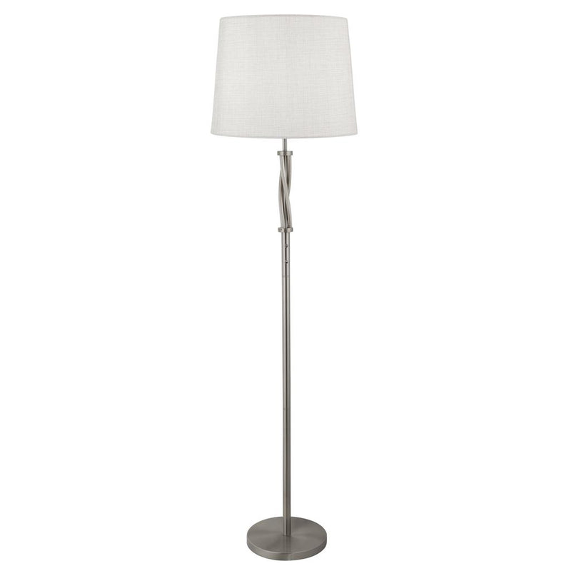Searchlight  7565SS Vegas Floor Lamp - Satin Silver & White Shade