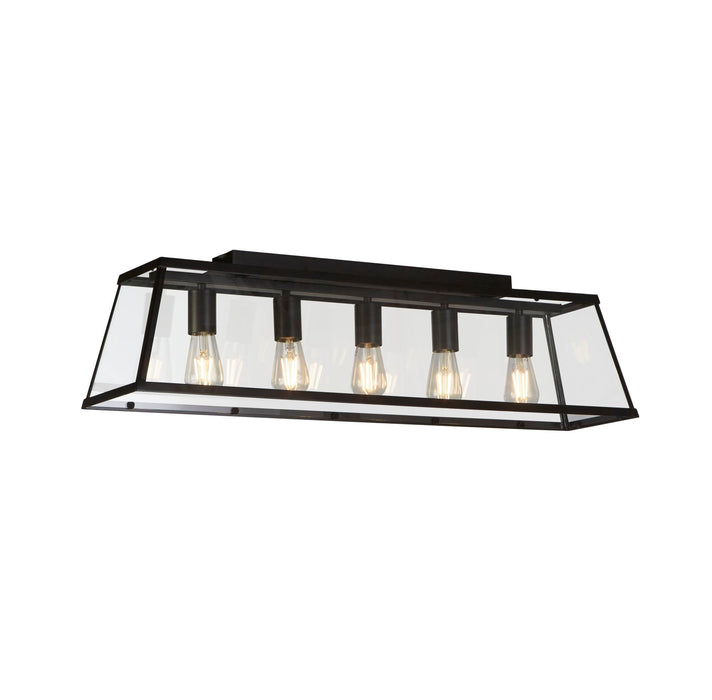 Searchlight  4614-5BK Voyager  5Lt Bar Pendant - Black Metal & Glass