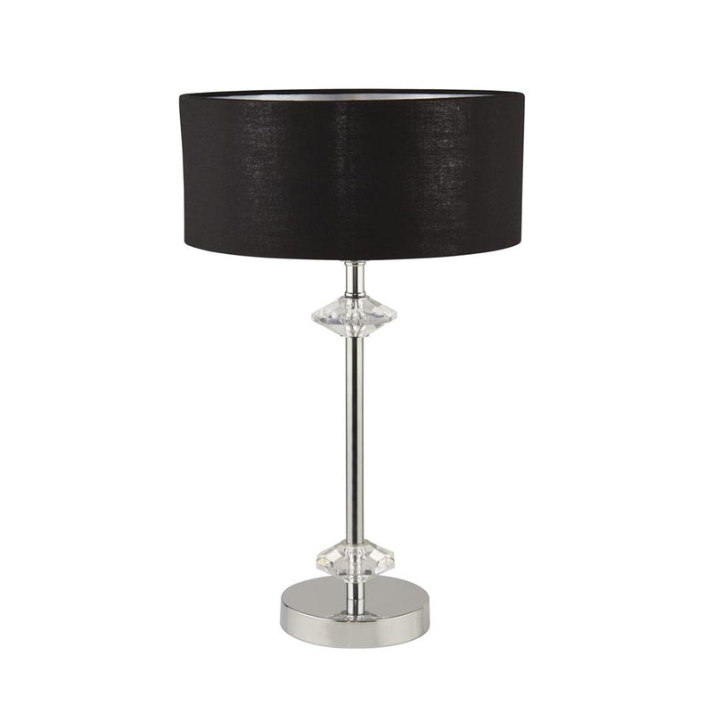 Searchlight  7651CC Ontario Table Lamp - Chrome & Black Shade