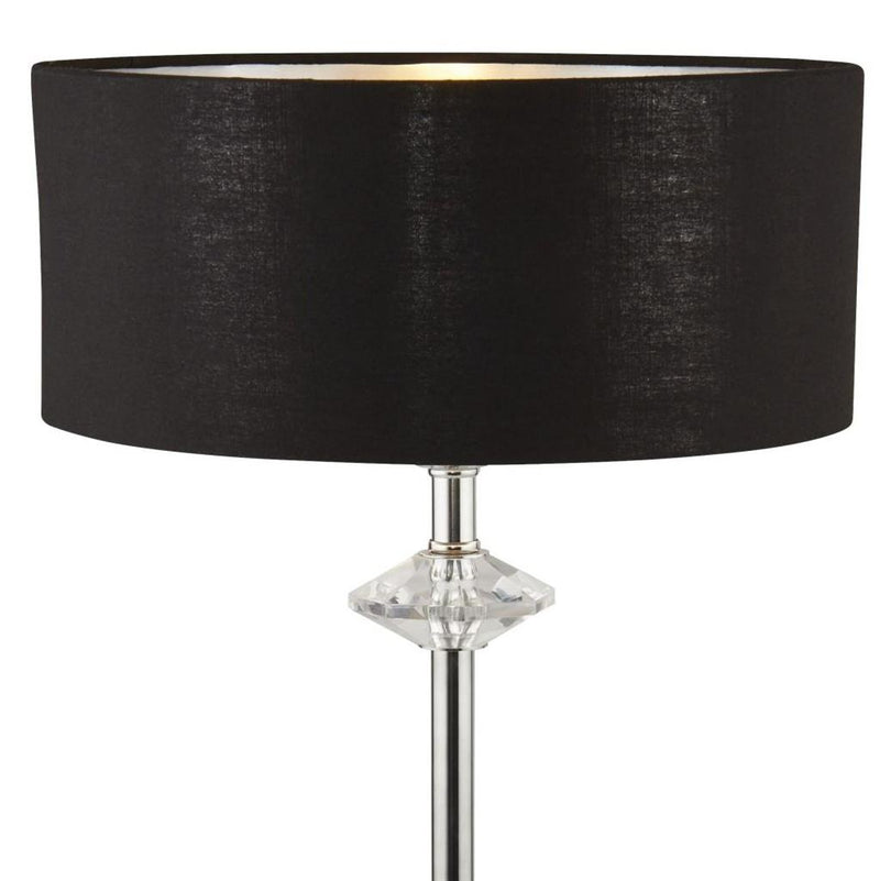Searchlight  7651CC Ontario Table Lamp - Chrome & Black Shade
