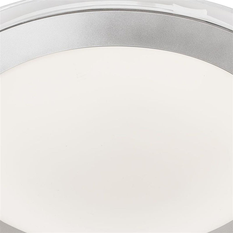 Searchlight  7684-33SI Chester LED Bathroom Flush  -  Acrylic & Silver Metal, IP44