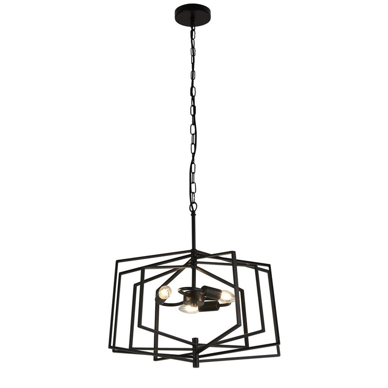 Searchlight  7793BK Slinky 3Lt Ceiling Pendant - Black Metal