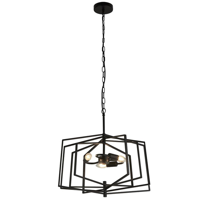 Searchlight  7793BK Slinky 3Lt Ceiling Pendant - Black Metal