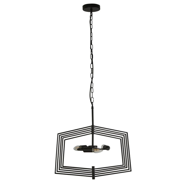 Searchlight  7793BK Slinky 3Lt Ceiling Pendant - Black Metal