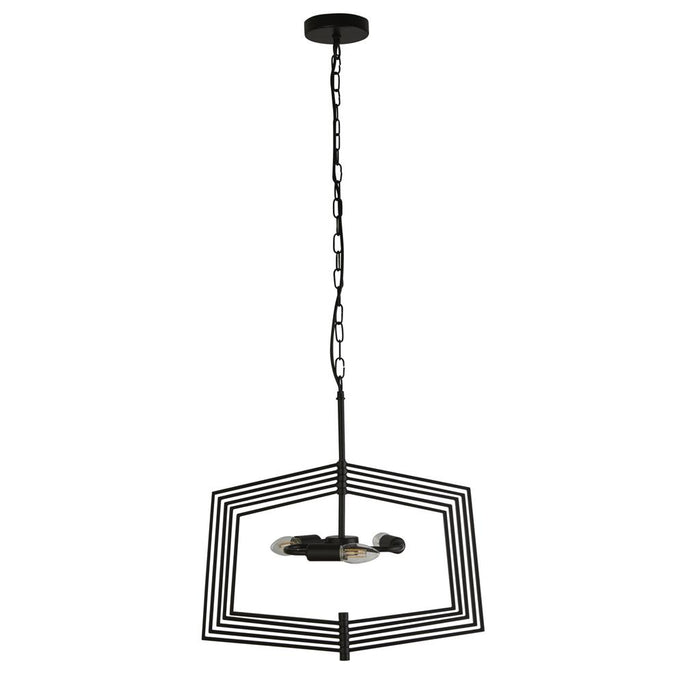 Searchlight  7793BK Slinky 3Lt Ceiling Pendant - Black Metal