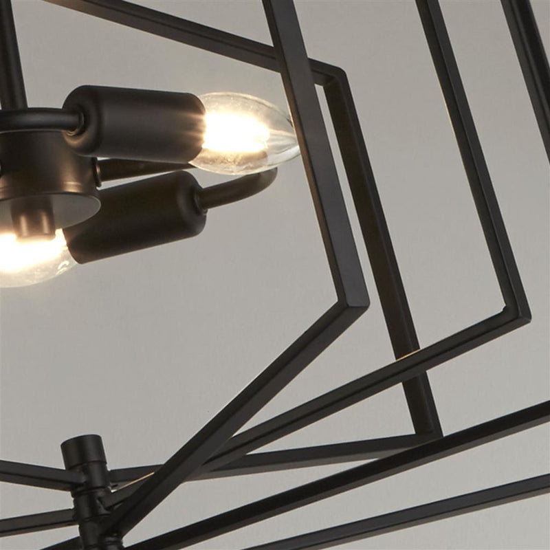 Searchlight  7793BK Slinky 3Lt Ceiling Pendant - Black Metal