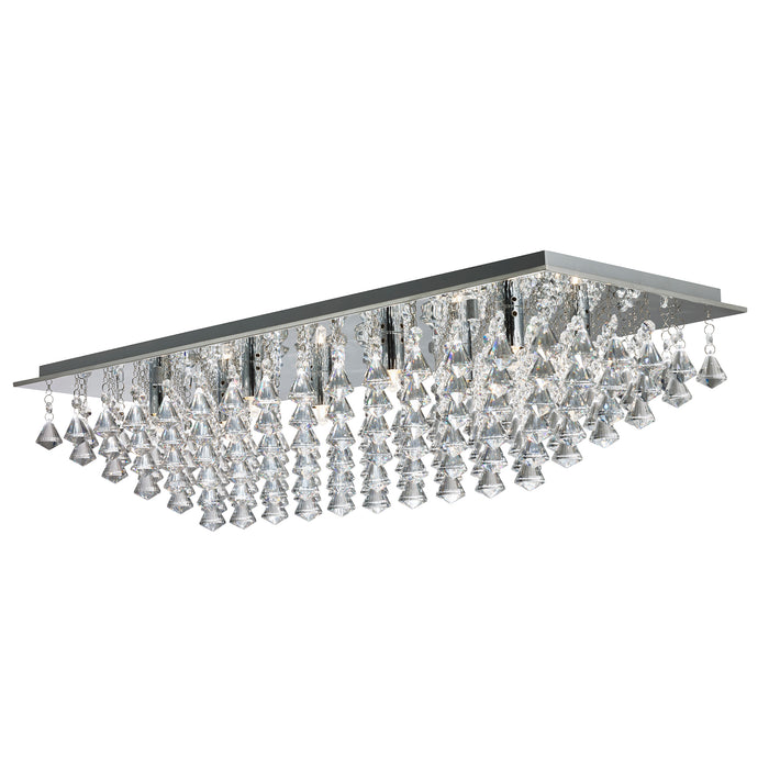 Searchlight  7828-8CC Hanna 8Lt Flush  - Chrome Metal & Clear Crystal
