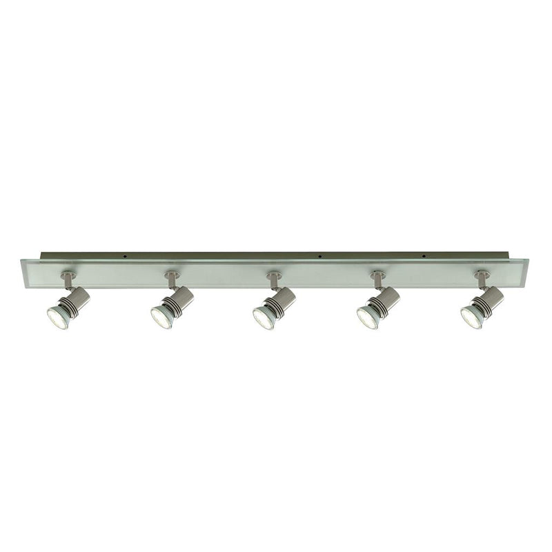 Searchlight  7845-5 Top Hat 5Lt Bar Spotlight - Satin Silver & Acid Glass