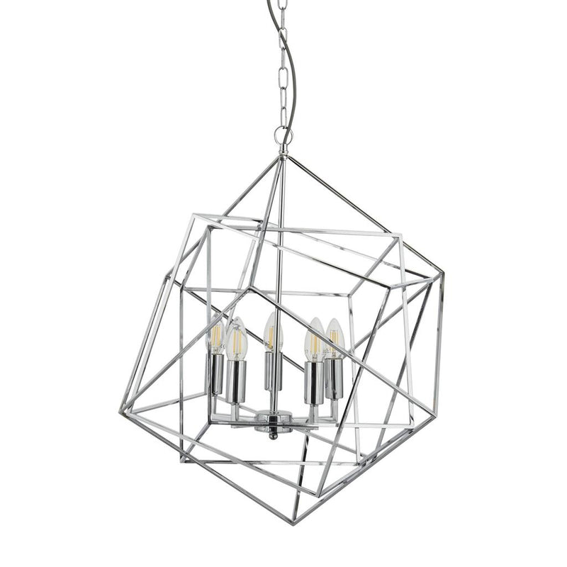 Searchlight  7865-5CC Cube 5Lt Pendant - Polished Chrome Metal