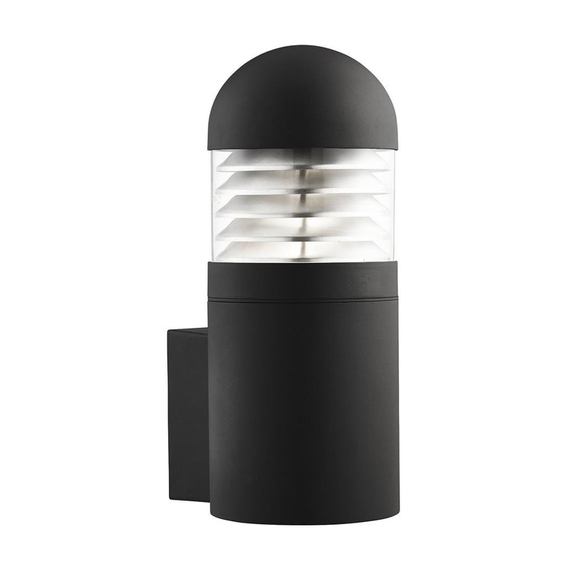 Searchlight  7899BK Bronx Outdoor Wall Light-Black Metal, Clear Glass & Polycarb