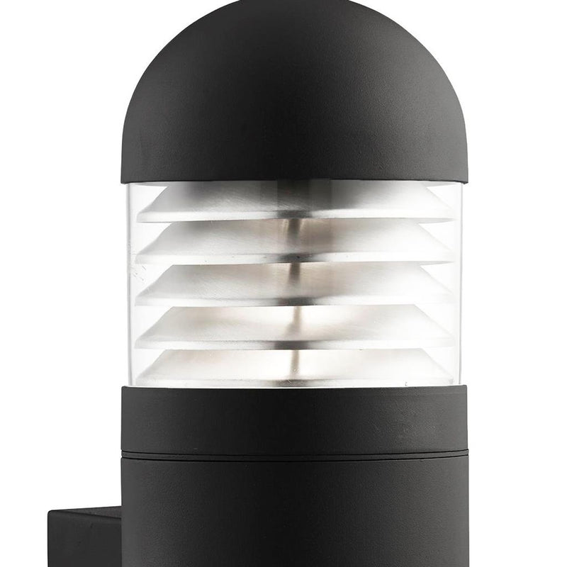 Searchlight  7899BK Bronx Outdoor Wall Light-Black Metal, Clear Glass & Polycarb
