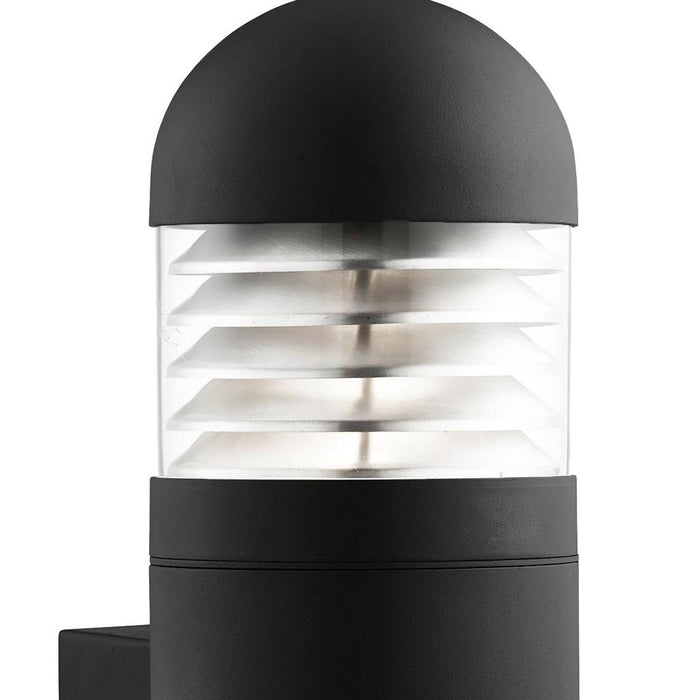 Searchlight  7899BK Bronx Outdoor Wall Light-Black Metal, Clear Glass & Polycarb