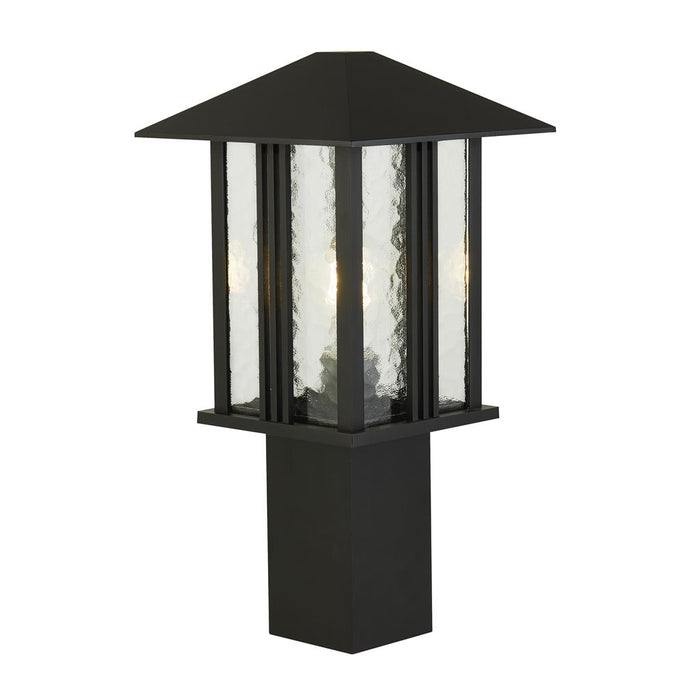 Searchlight  7925-450 Venice Post - Black Metal & Water Glass