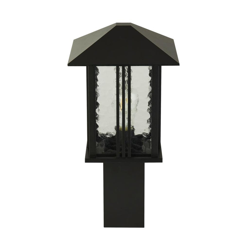 Searchlight  7925-450 Venice Post - Black Metal & Water Glass