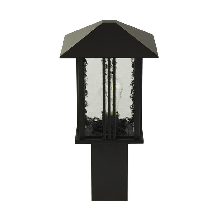 Searchlight  7925-450 Venice Post - Black Metal & Water Glass