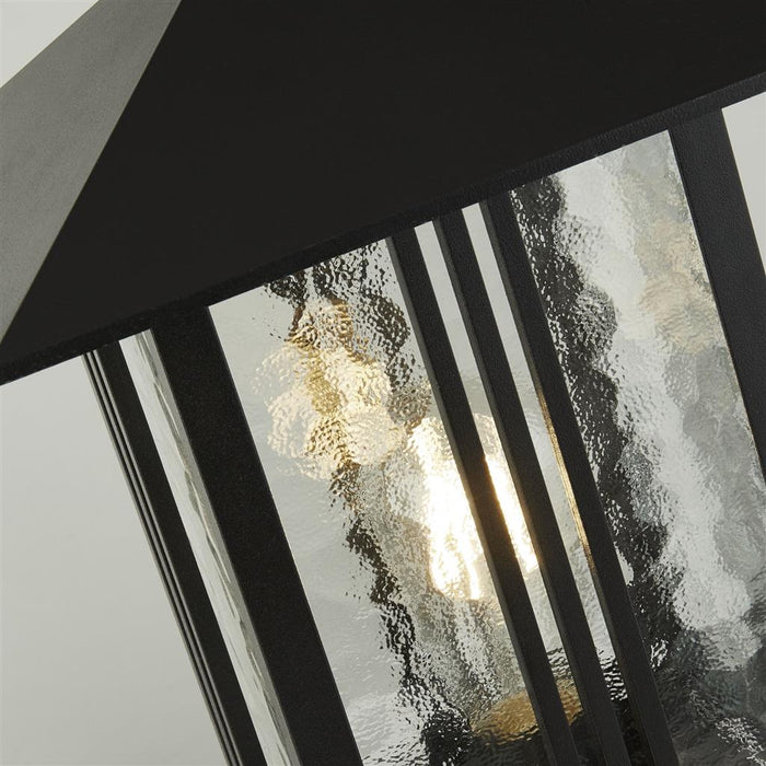 Searchlight  7925-450 Venice Post - Black Metal & Water Glass