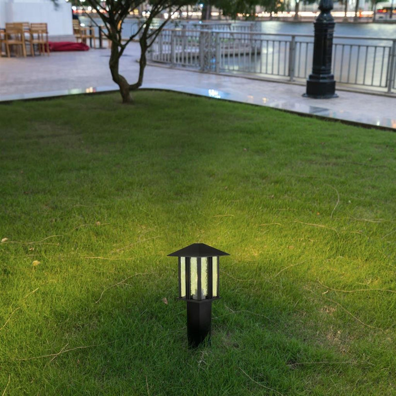 Searchlight  7925-450 Venice Post - Black Metal & Water Glass
