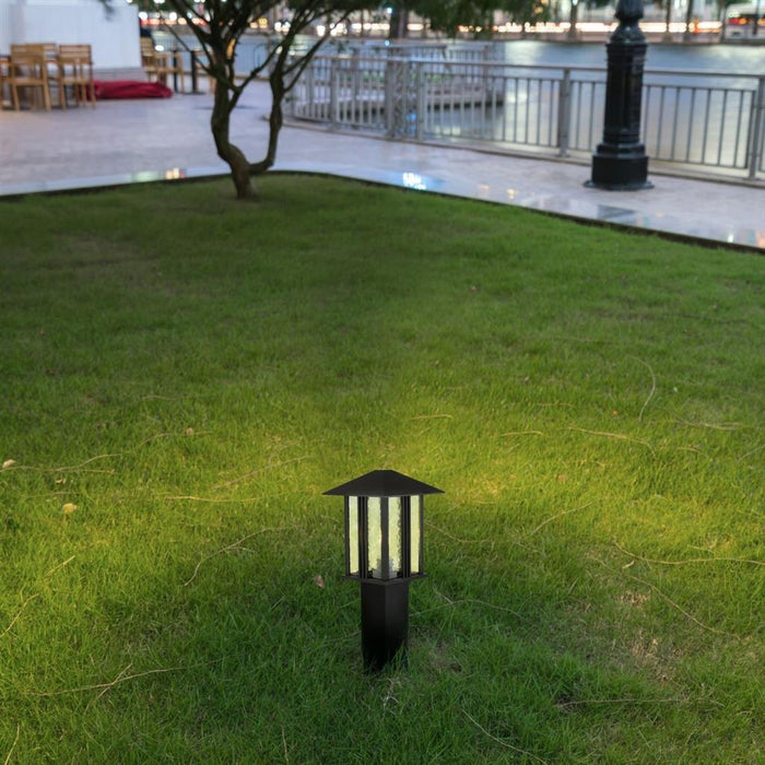 Searchlight  7925-450 Venice Post - Black Metal & Water Glass