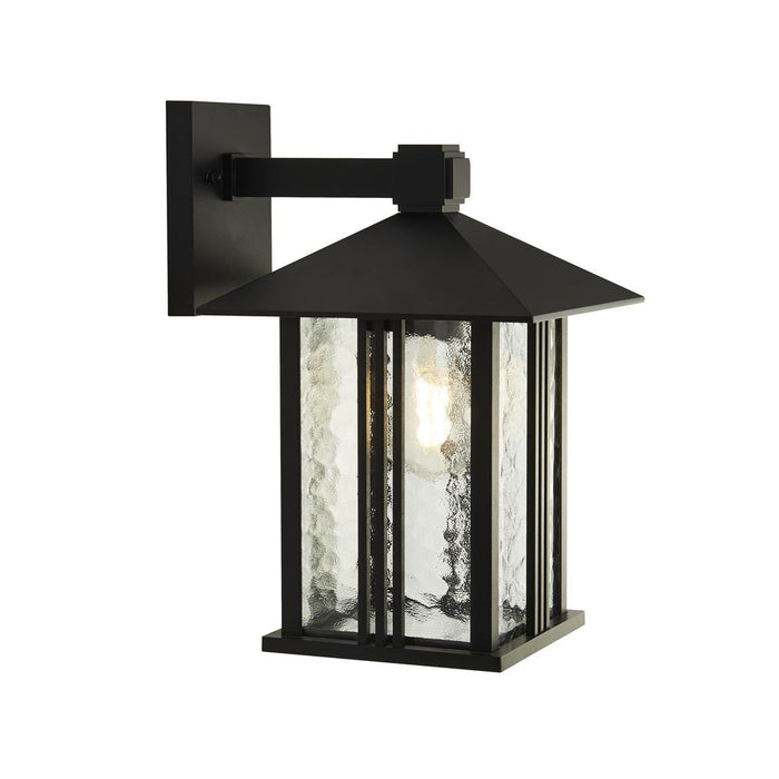 Searchlight  7926BK Venice Outdoor Wall Light  -  Black & Water Glass, IP44