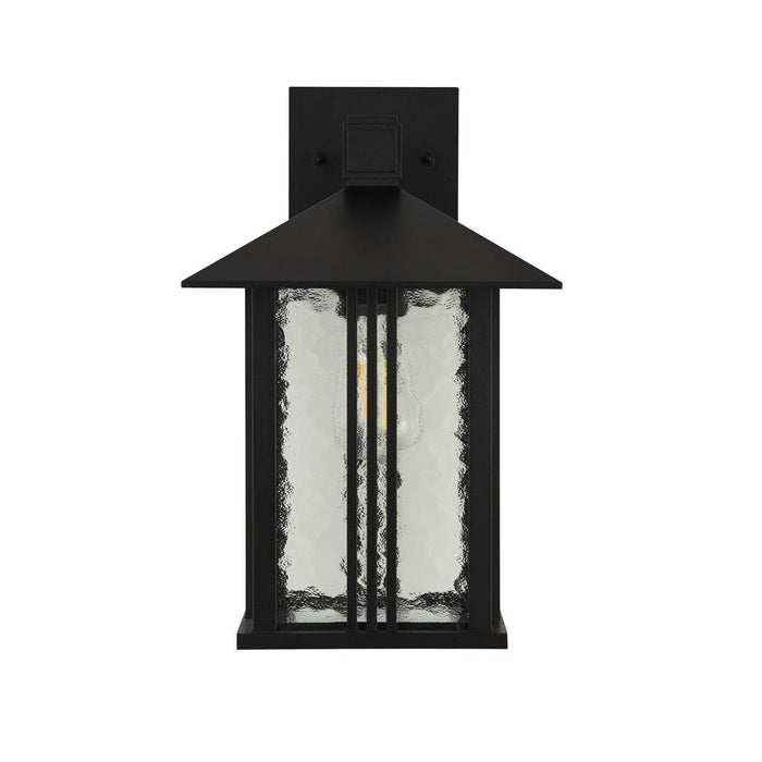 Searchlight  7926BK Venice Outdoor Wall Light  -  Black & Water Glass, IP44