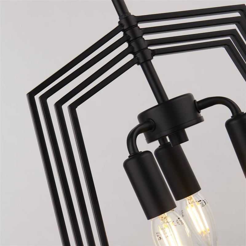 Searchlight  7973BK Slinky 3Lt Ceiling Pendant - Black Metal