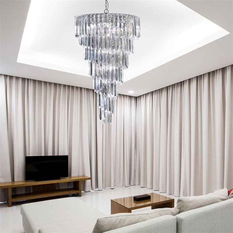 Searchlight  7999-9CC Sigma  9Lt Chandelier - Chrome Metal & Acrylic