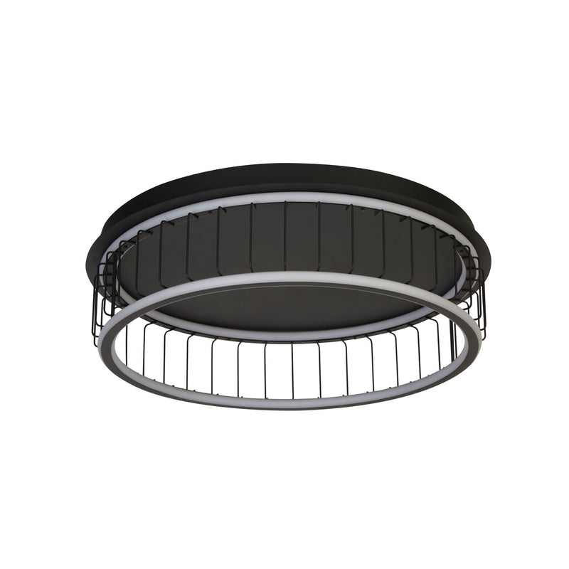 Searchlight  54216-1BK Circolo Cage Flush - Black Metal & White Silicon