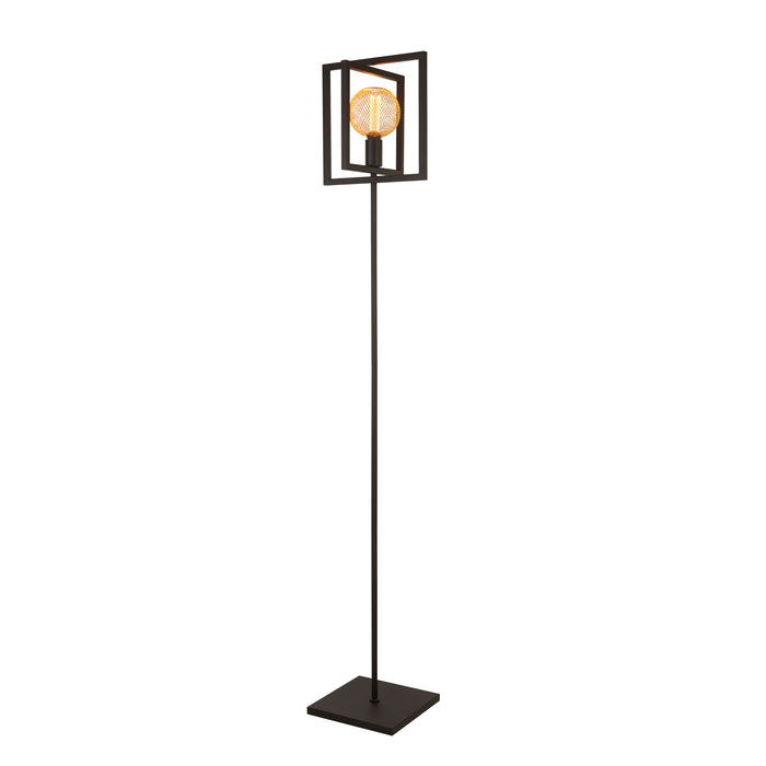 Searchlight  23202-1BK Plaza Floor Lamp - Matt Black Metal