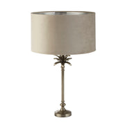 Searchlight  81210TA Palm Table Lamp - Antique Nickel Metal & Taupe Velvet Shade - Bonus Superstore