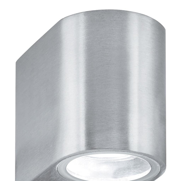 Searchlight  8008-1SS-LED Eiffel Outdoor Wall Light - Satin Silver, Clear & Frosted