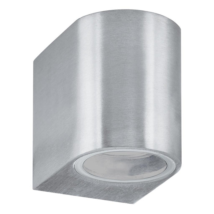 Searchlight  8008-1SS-LED Eiffel Outdoor Wall Light - Satin Silver, Clear & Frosted