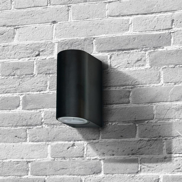 Searchlight  8008-2BK-LED Eiffel Outdoor Wall Light-Black Metal, Clear & Frosted Glass