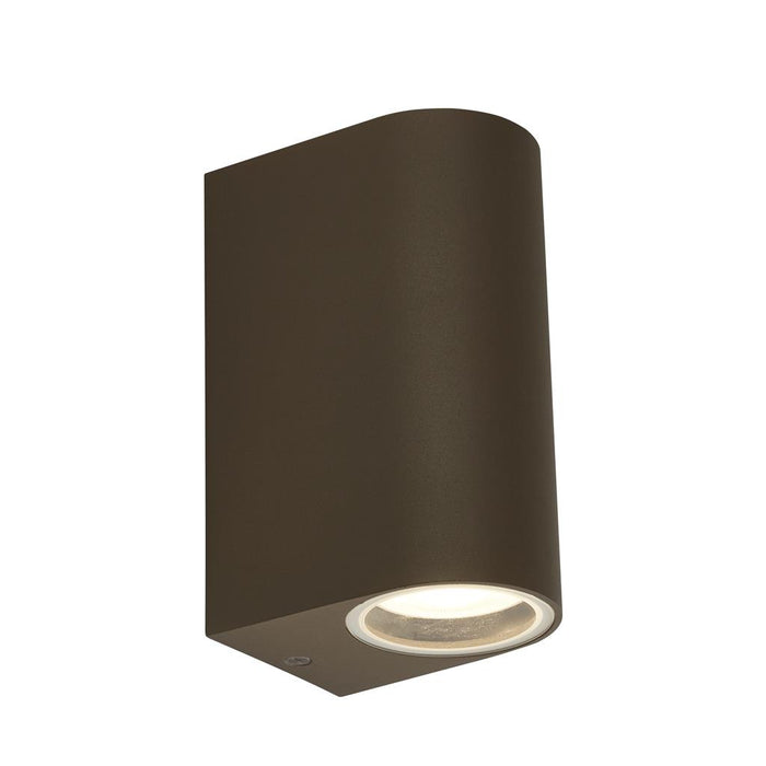 Searchlight  8008-2RUS-LED Eiffel Outdoor 2Lt Wall Light- Rustic Brown, Clear & Frosted