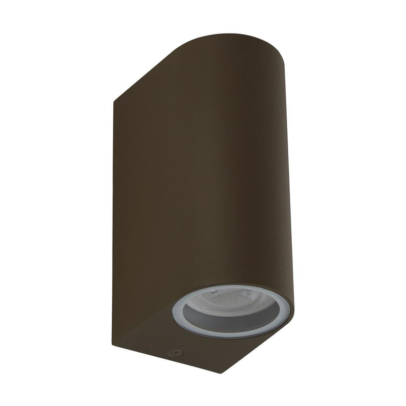 Searchlight  8008-2RUS-LED Eiffel Outdoor 2Lt Wall Light- Rustic Brown, Clear & Frosted