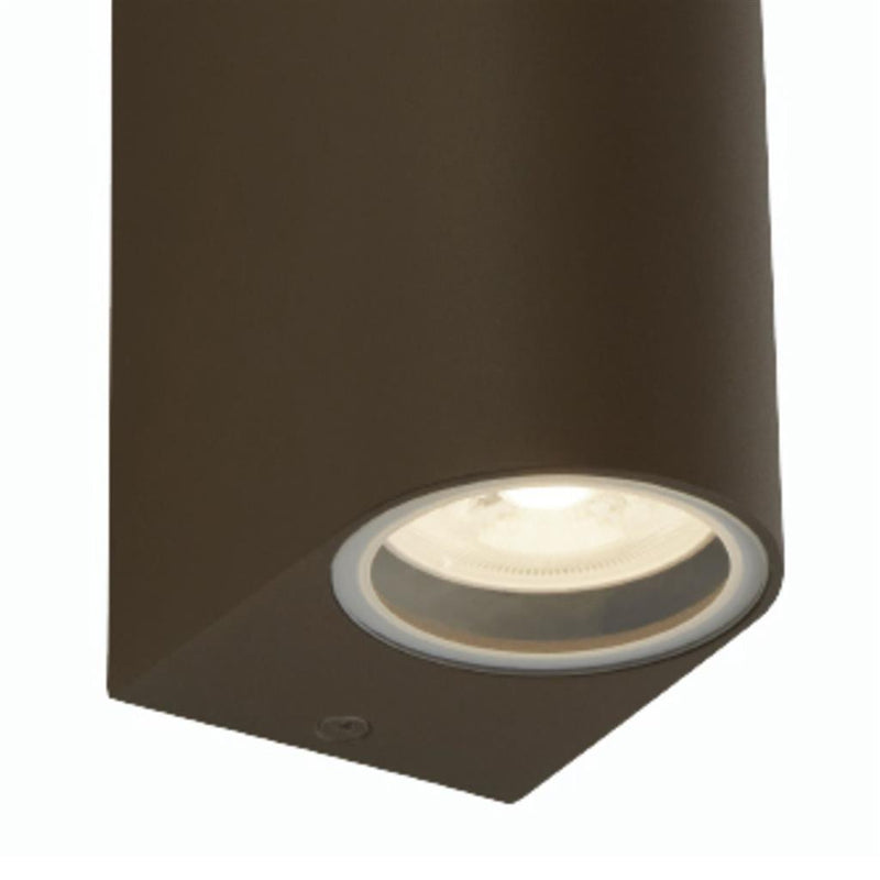 Searchlight  8008-2RUS-LED Eiffel Outdoor 2Lt Wall Light- Rustic Brown, Clear & Frosted