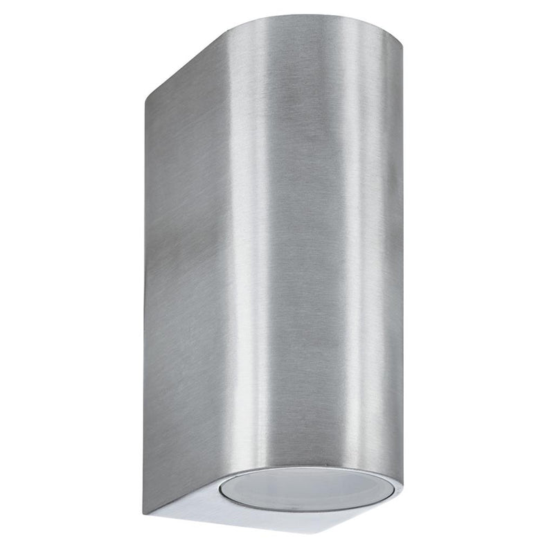 Searchlight  8008-2SS-LED Eiffel Outdoor 2Lt Wall Light- Satin Silver, Clear & Frosted