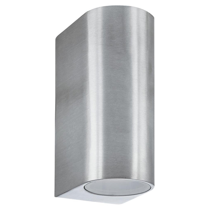 Searchlight  8008-2SS-LED Eiffel Outdoor 2Lt Wall Light- Satin Silver, Clear & Frosted