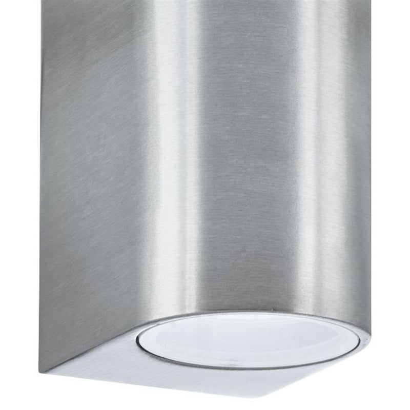 Searchlight  8008-2SS-LED Eiffel Outdoor 2Lt Wall Light- Satin Silver, Clear & Frosted