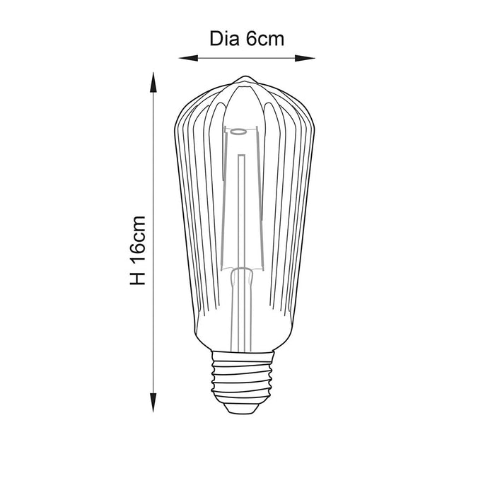 Endon Ribb Pear E27 LED filament light bulb