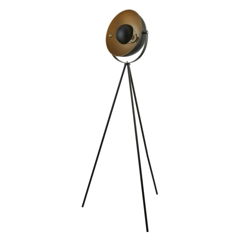 Searchlight  8022BK Blink Tripod Floor Lamp - Black Matt Metal & Gold