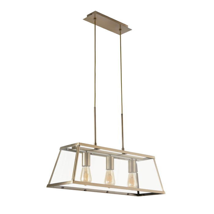 Searchlight  4613-3AB Voyager  3Lt Bar Pendant - Antique Brass Metal & Glass